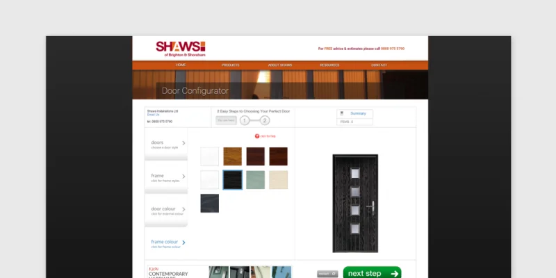 Inspo cover: Shaws door configurator