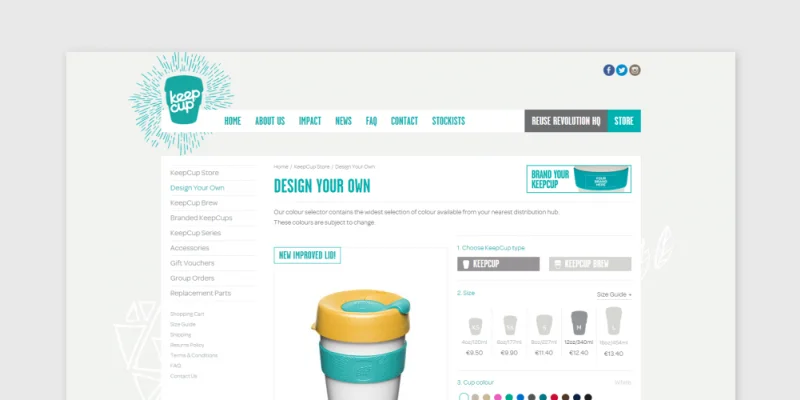 Inspo cover: Keep Cup web customizer