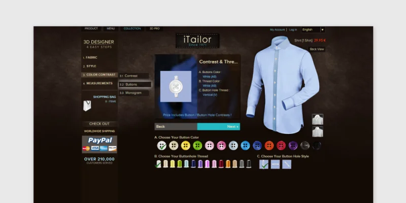 Inspo cover: iTailor online shirt customizer
