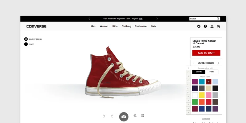 Inspo cover: Converse shoes customizer platform