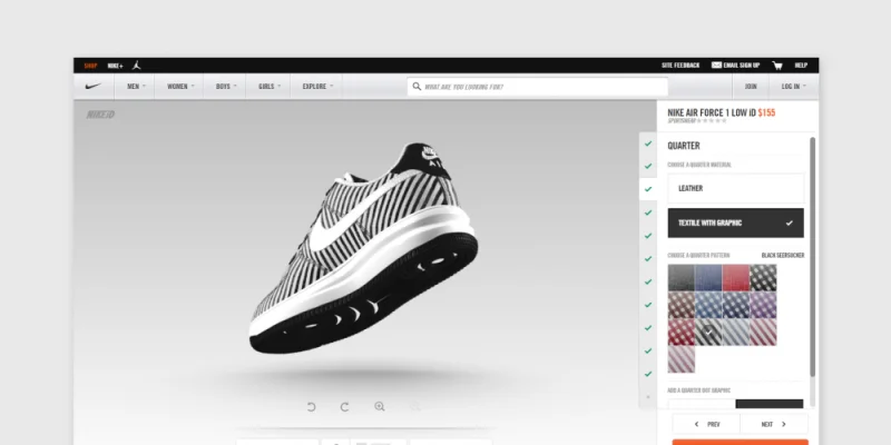 Inspo cover: Nike shoe customizer