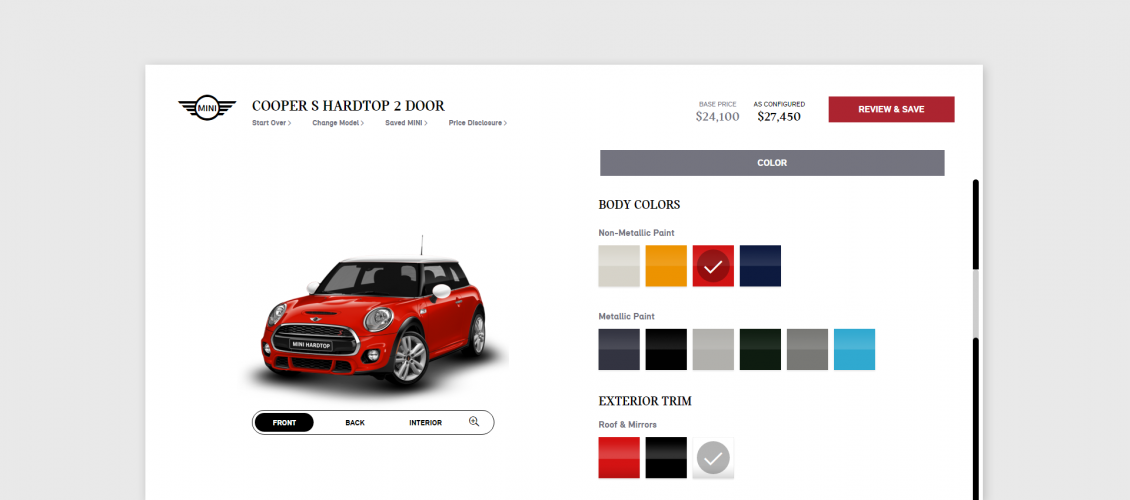 Car Customizer by Mini Cooper