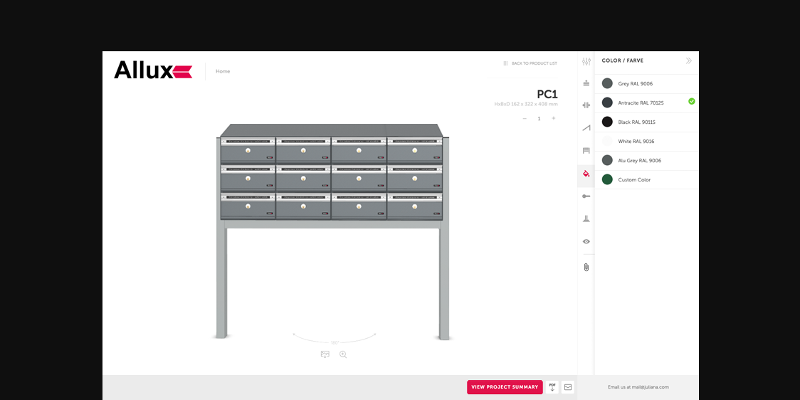 Allux Mailbox Case Mailbox Configurator Solution