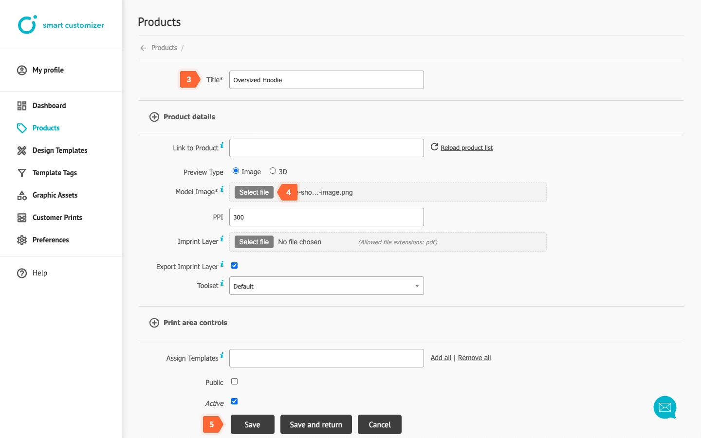 Add model image in your product settings