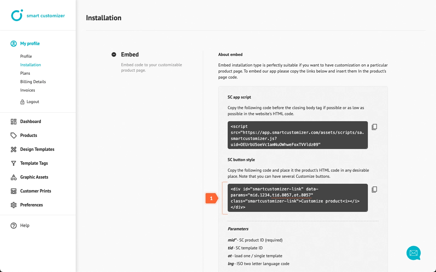 Embed-instalation-code-changes-one-design