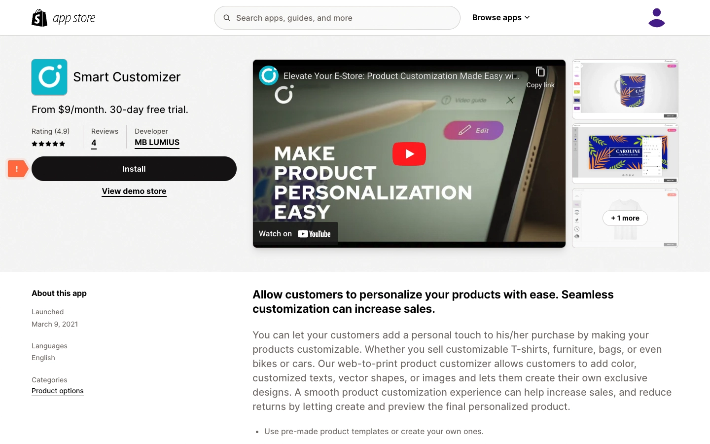 Install Smart Customizer in Shopify