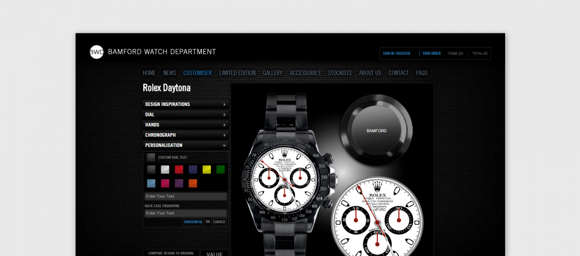Preview of Bamford Watch Department customizer