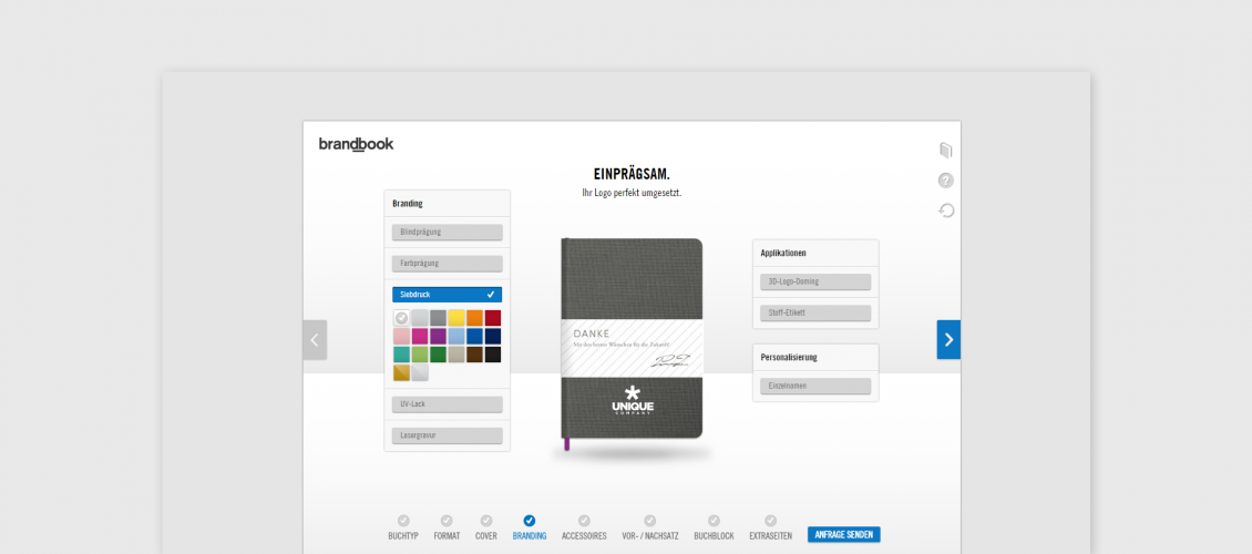 Preview of Brandbook products customizer