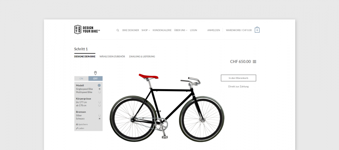 Preview of Design your bike customizer