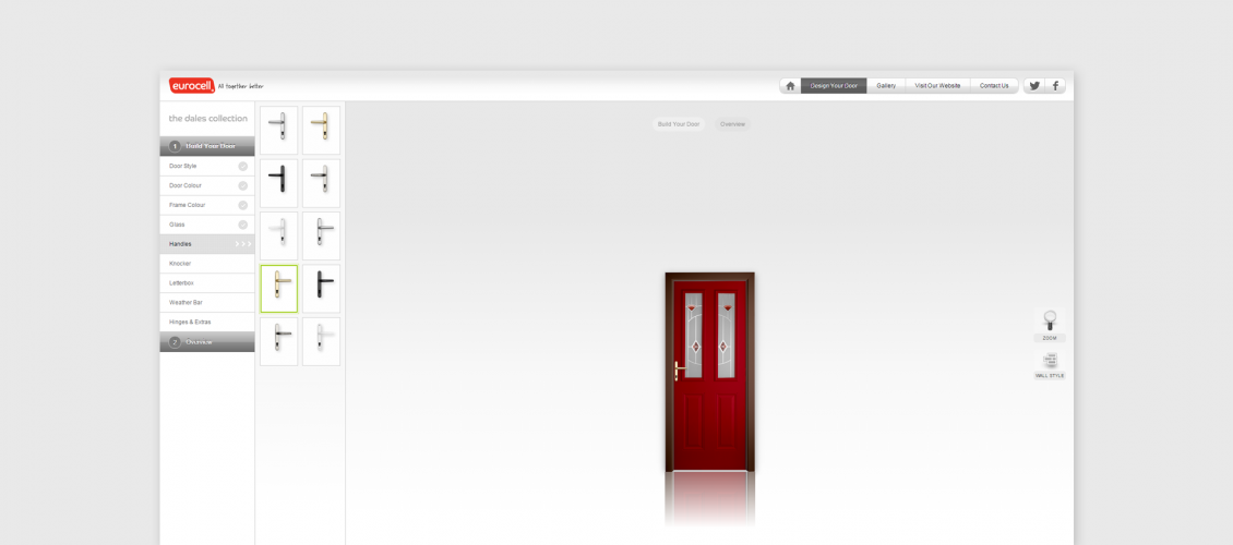 Preview of Eurocell's door configurator