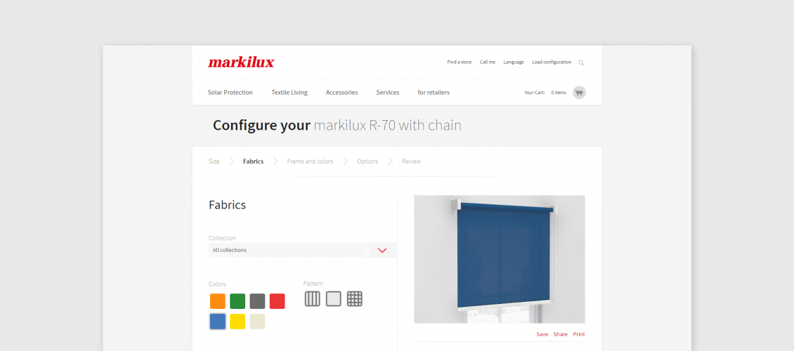 Preview of Markilux Awning configurator
