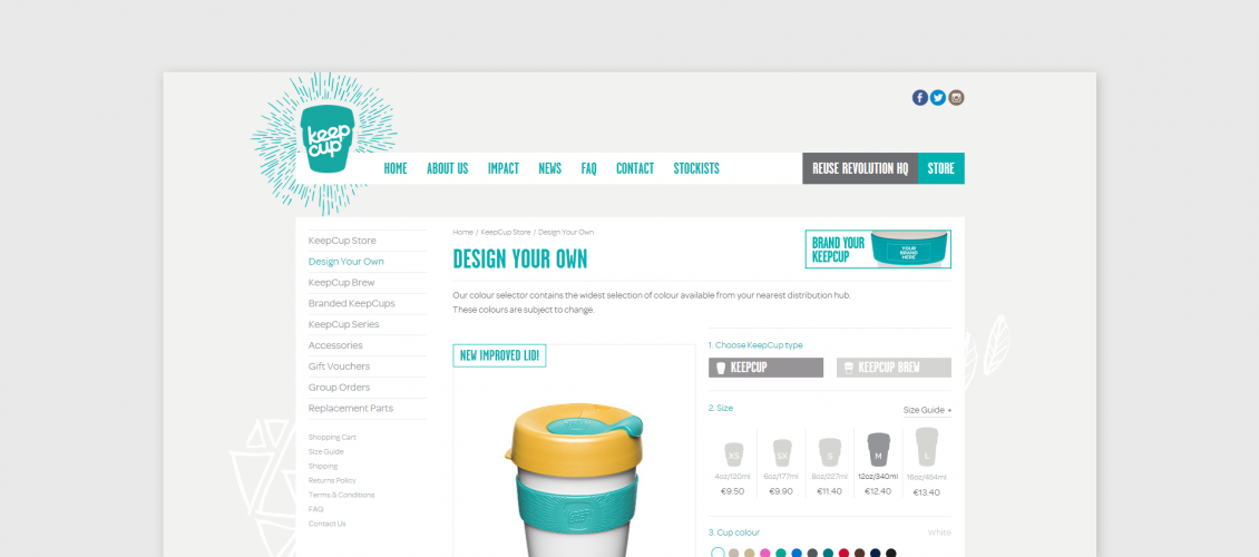 Preview of Keep Cup web customizer